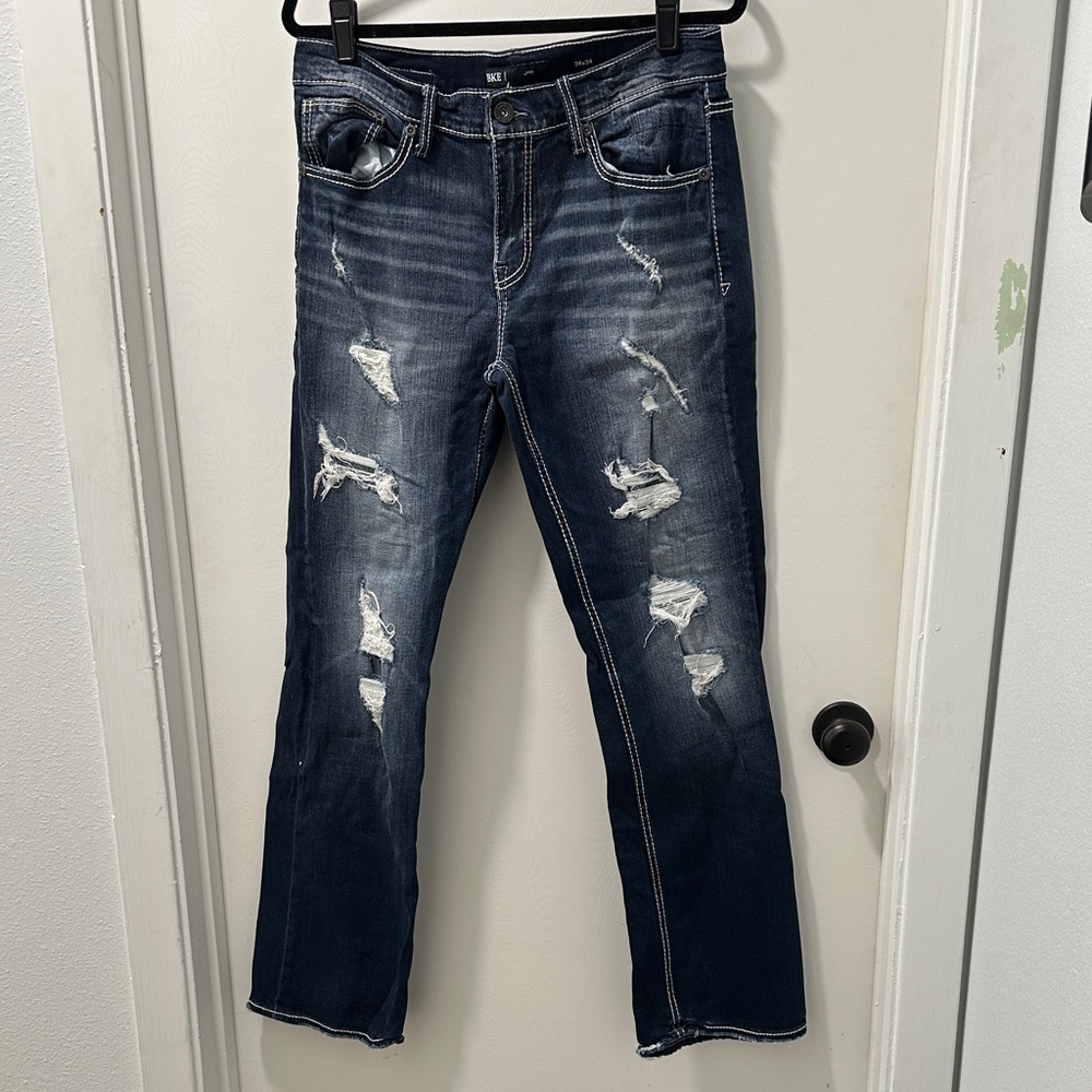 Men’s BKE Jake size 34 x 34 distressed jeans. Worn a few times